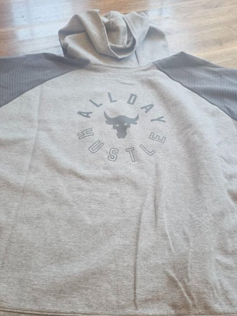 Under Armour Project Rock Womens Pullover Oversized Hoodie Gray Size M Loose Fit